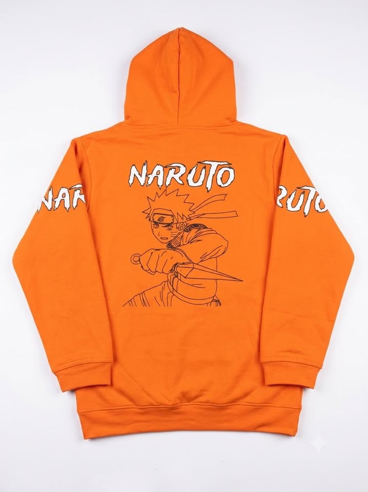 Boys Naruto Zip-Up Graphic Hooded Jacket Dual wear