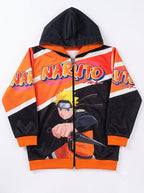 Boys Naruto Zip-Up Graphic Hooded Jacket Dual wear